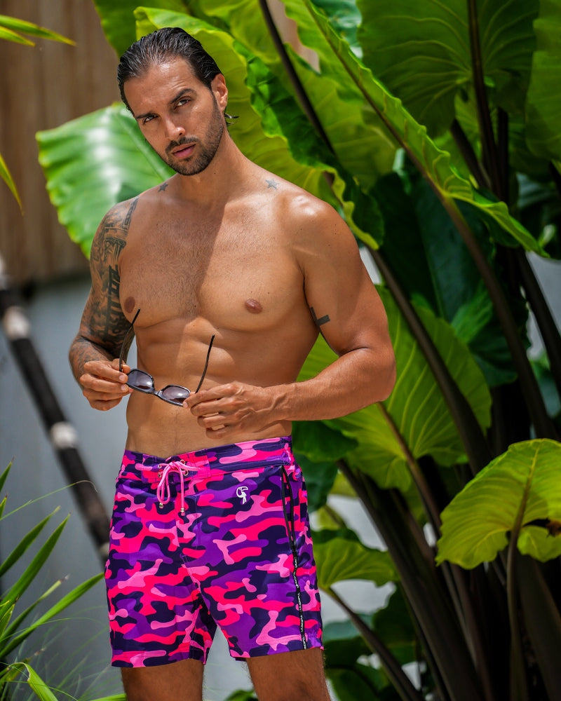 Pink Camo - 5" Swim Trunks Tucann