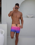 Faded waves mens swim trunks