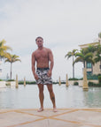 White Camo Swim Trunks - 5"
