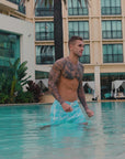 Make Waves Blue Swim Trunks - 5"