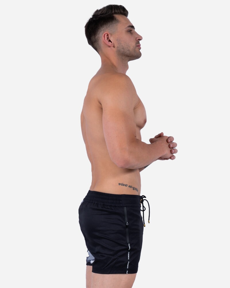 Split Camo Black Swim Shorts - 3" Shorts / Board shorts Tucann