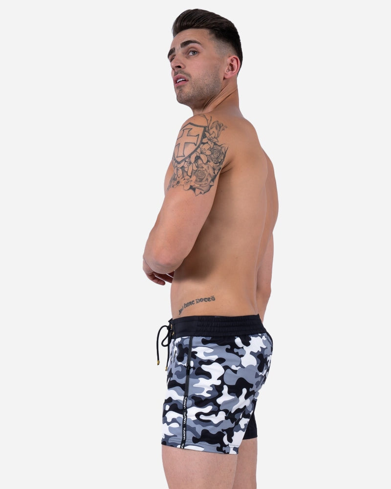Split Camo Black Swim Shorts - 3" Shorts / Board shorts Tucann