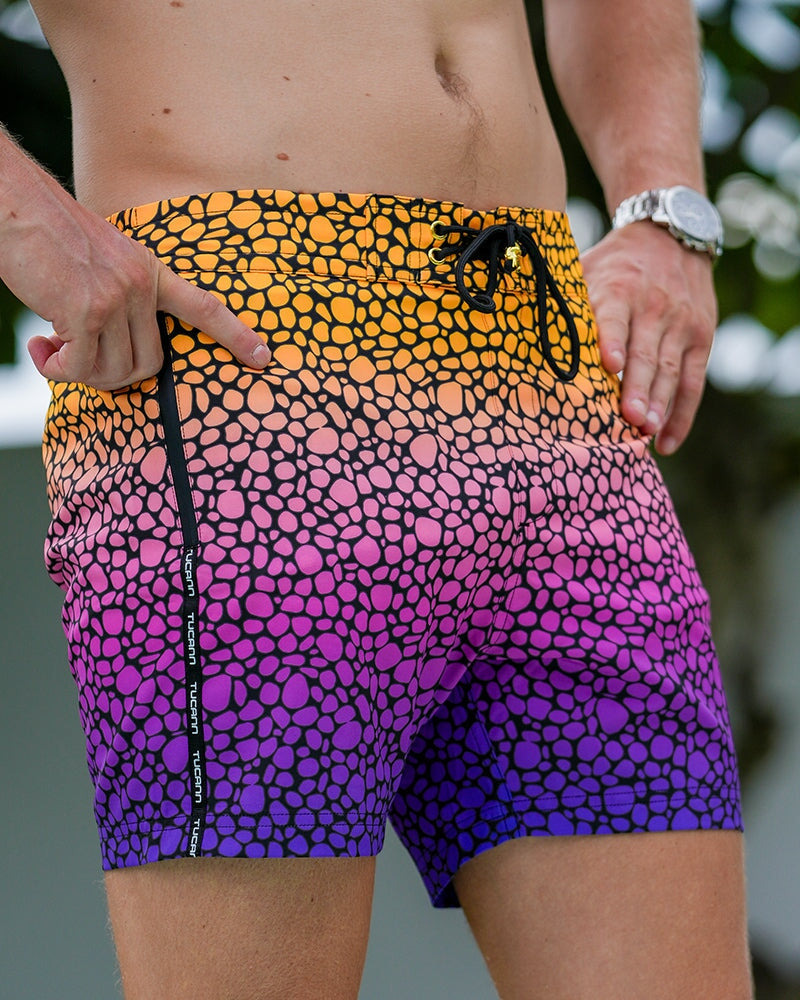 Stingray Purple - 5" Shorts / Board shorts Tucann