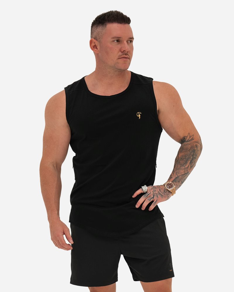 TUCANN SPORT SINGLET - BLACK SHIRT Tucann