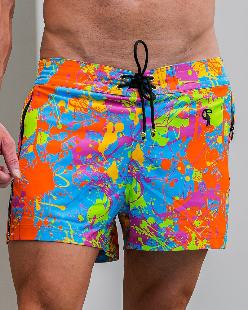 Wild Splatter Aqua - 3" Swim Trunks Tucann