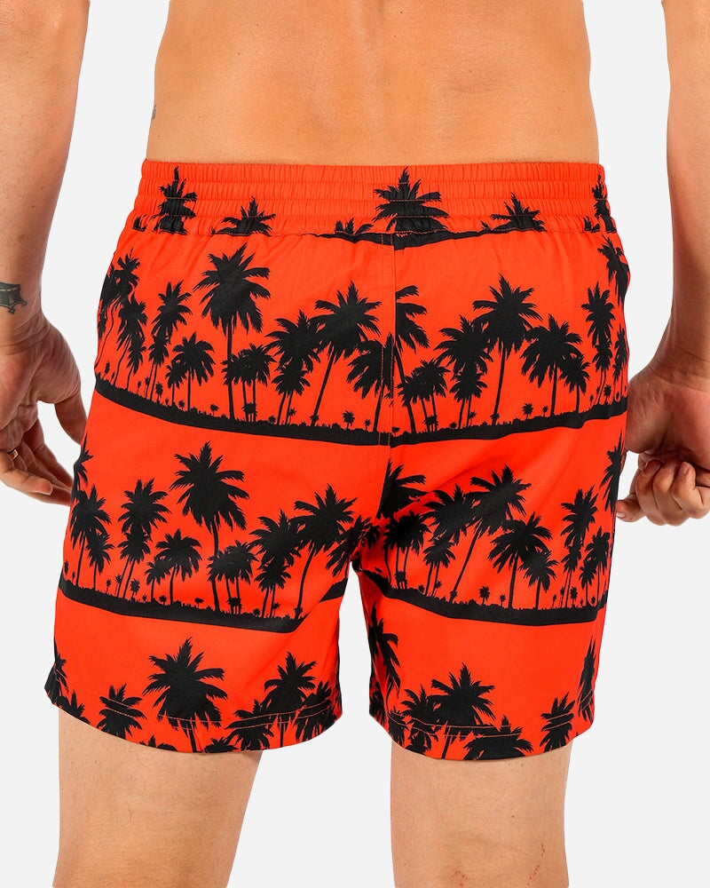 5" Black Palms Orange Swim Trunks Swim Trunks Tucann