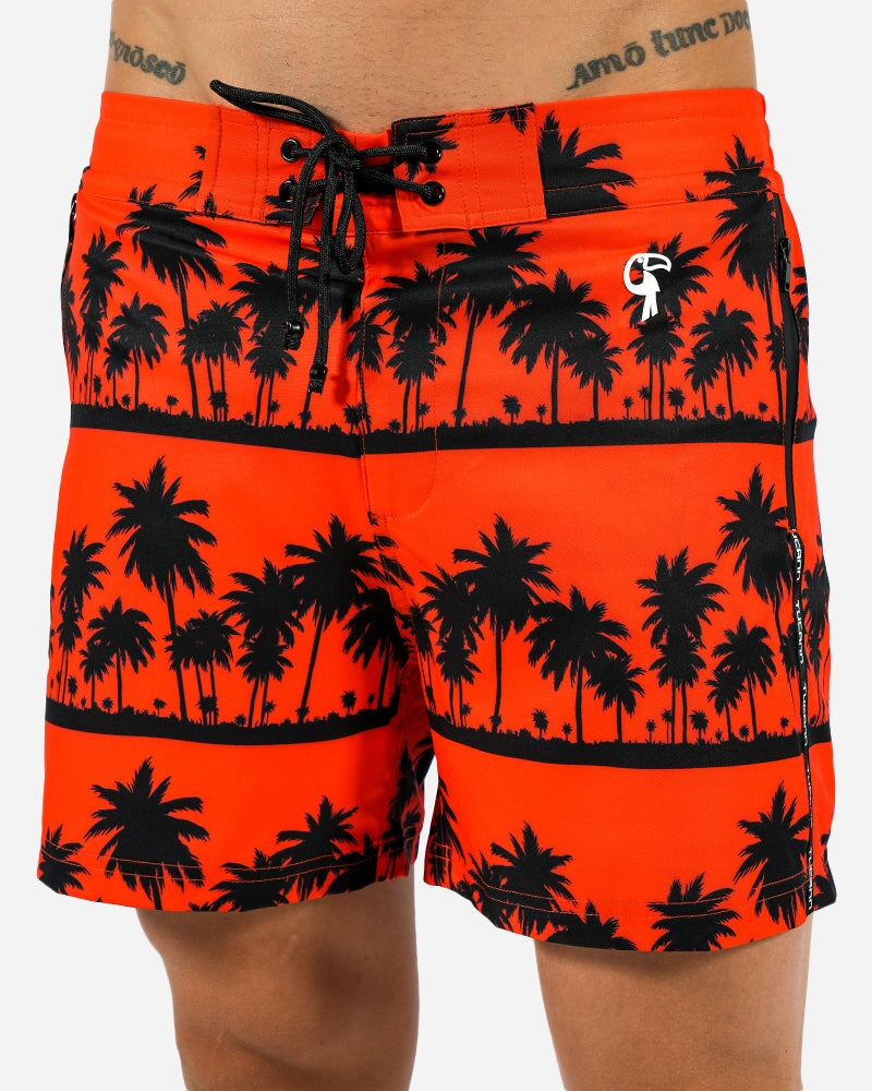 5" Black Palms Orange Swim Trunks Swim Trunks Tucann