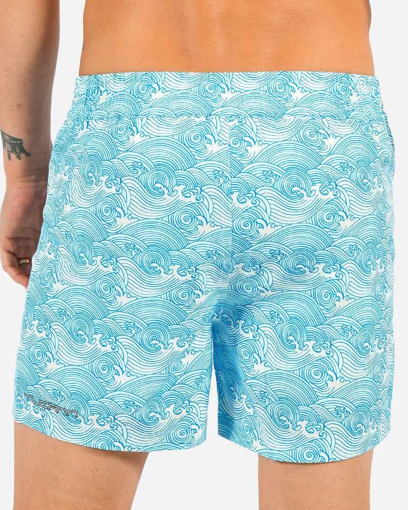 5" Make Waves Blue Swim Trunks Swim Trunks Tucann