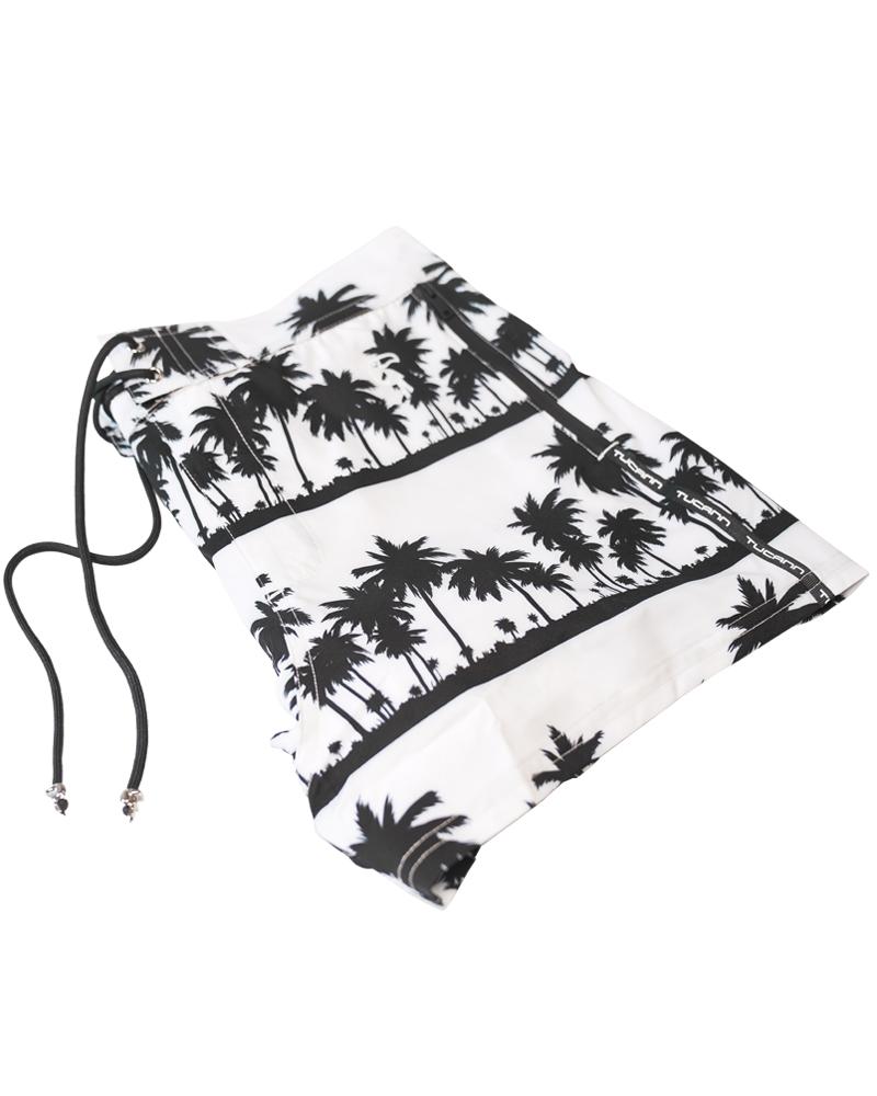 Black Palms White Swim Trunk Shorts / Board shorts Tucann 