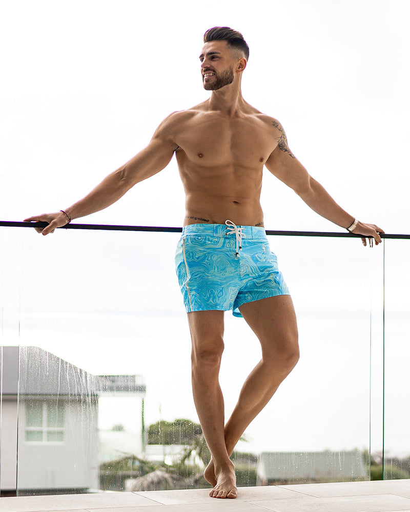 Blue Swirl Swim Trunks Tucann