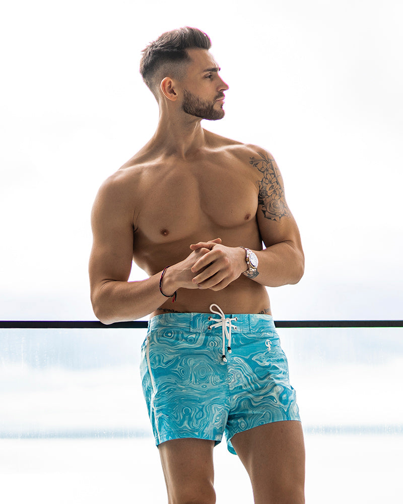 Blue Swirl Swim Trunks Tucann