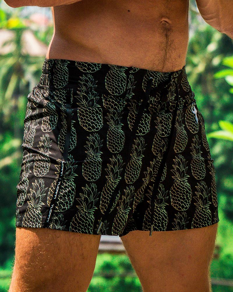 Golden Pineapple Black Swim Shorts Shorts / Board shorts Tucann 