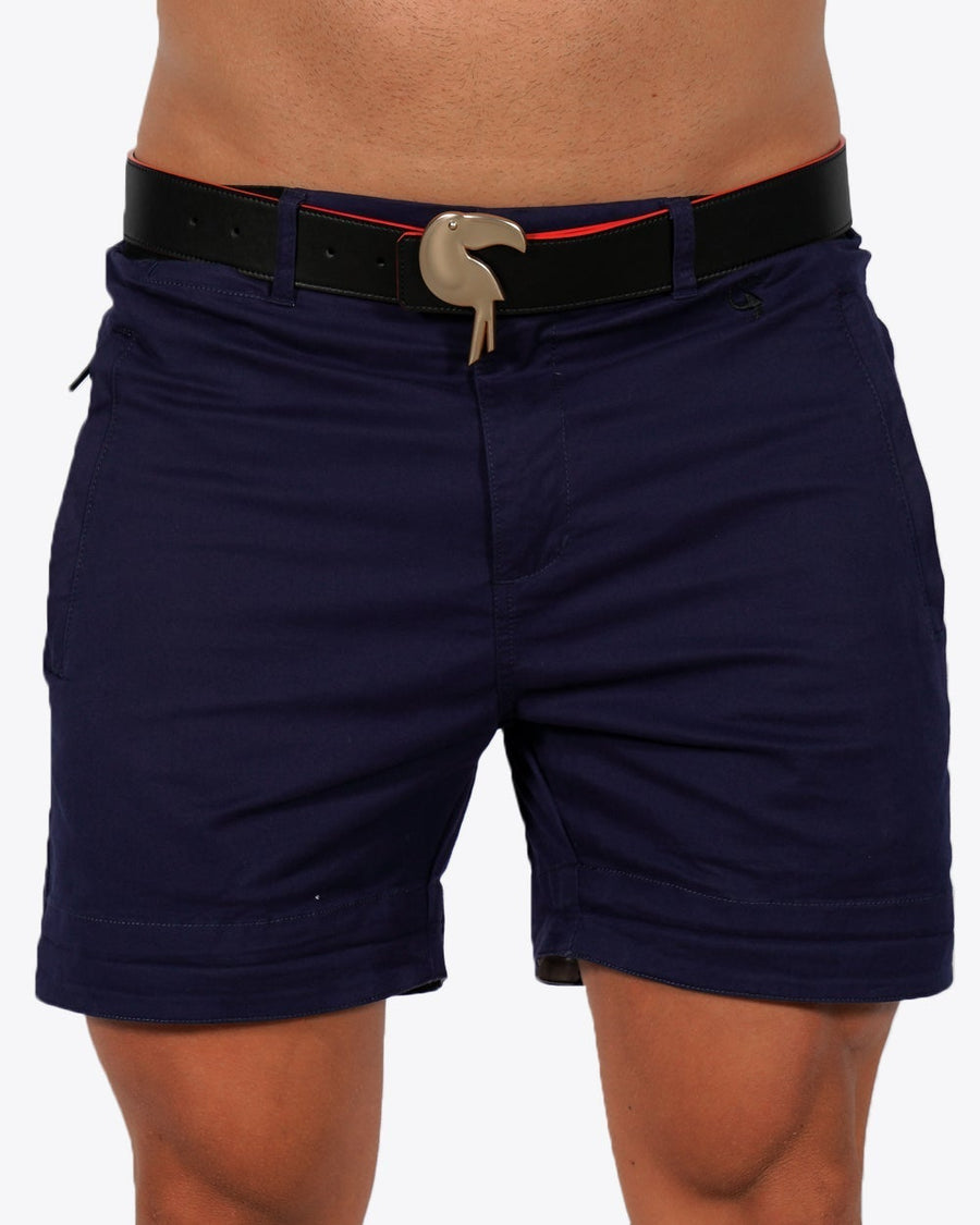 Mens Lux Shorts - Zipped Pockets Shorts - Navy Tucann 