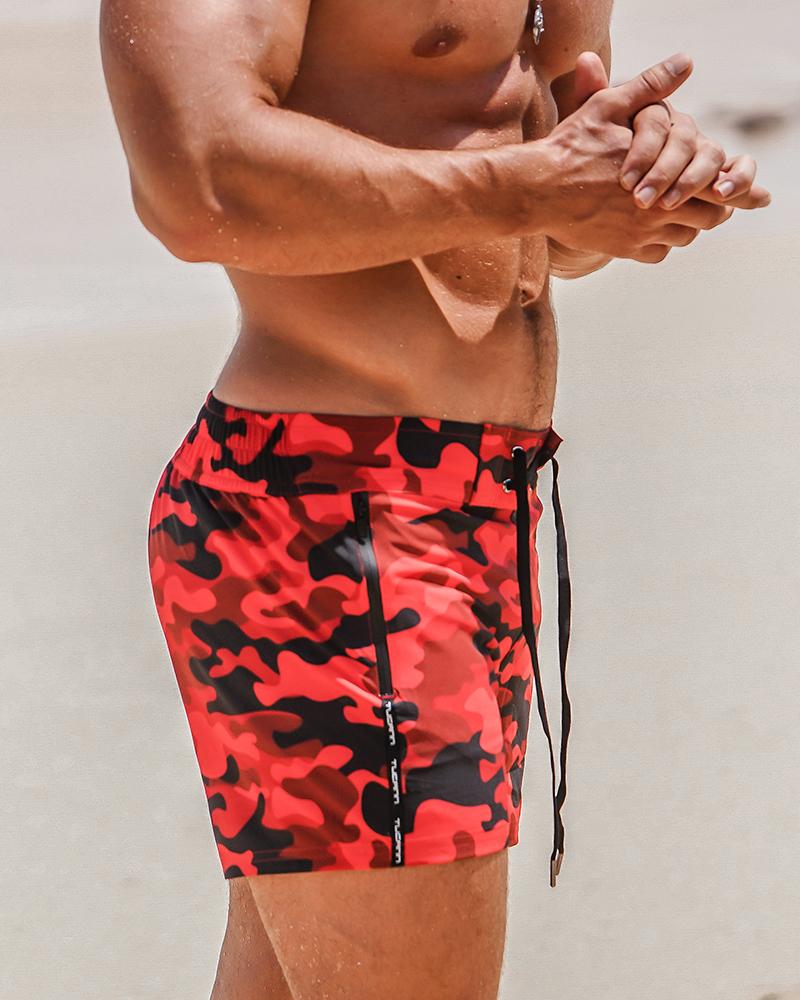 Red Camo Swim Shorts Shorts / Board shorts Tucann 