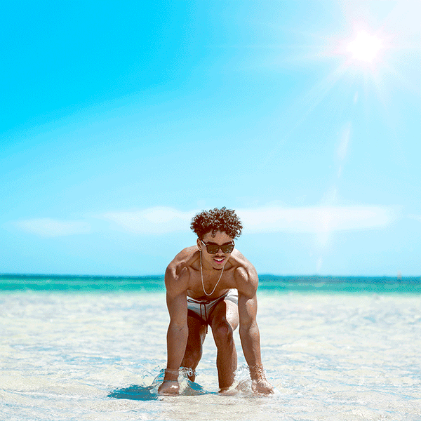 Swim Trunks with an Elastic Waistband