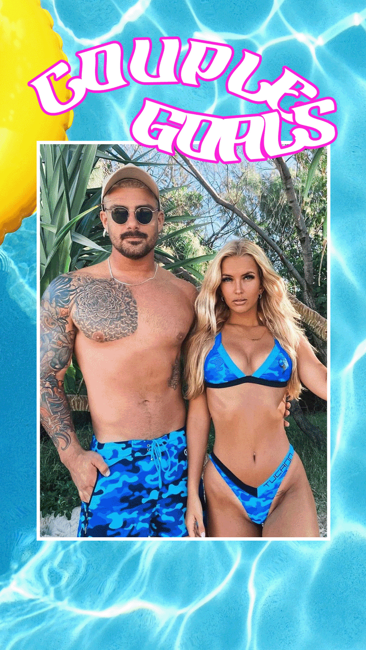 His and her matching top swimwear