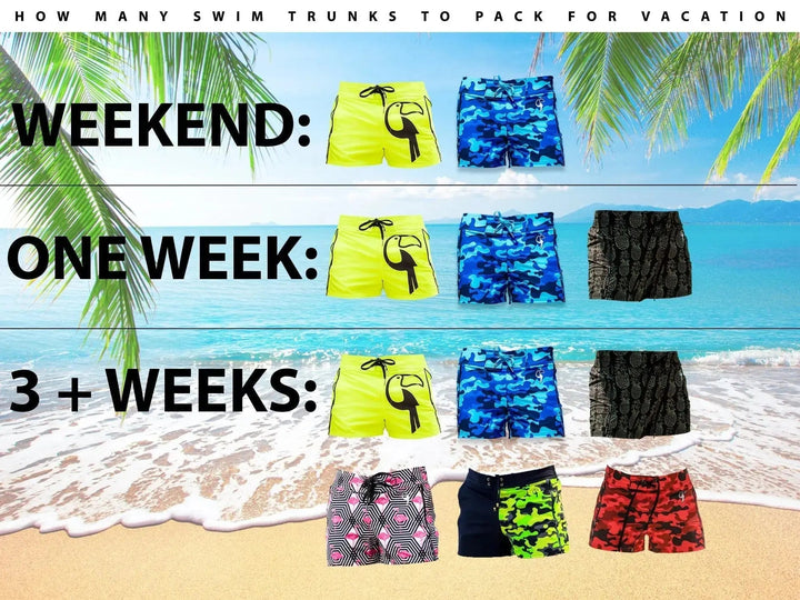 The magic number! How many swim trunks to pack for vacation!