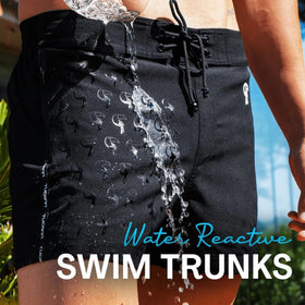 WATER REACTIVE SWIM TRUNKS!