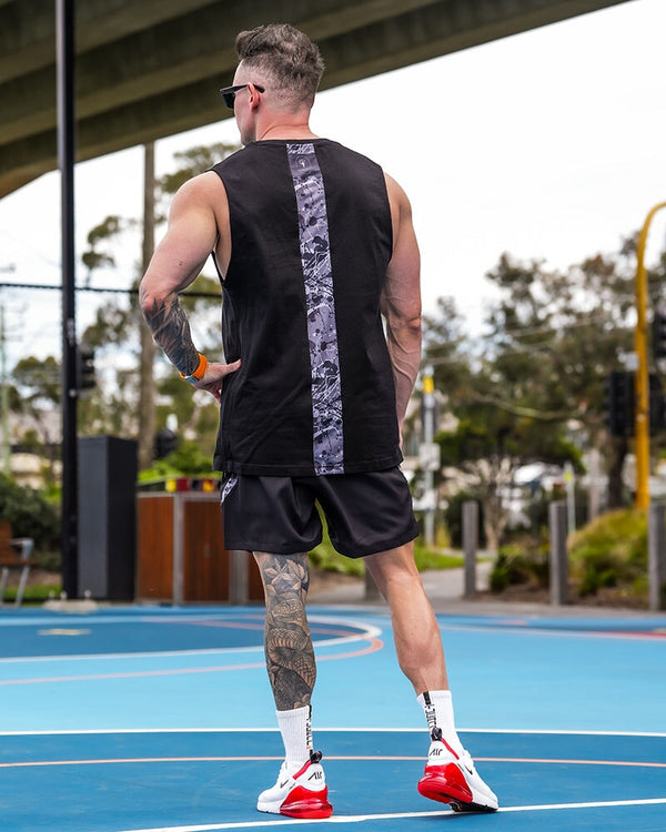 Active Sleeveless - Splatter - Black 5" Shorts / Board shorts Tucann 