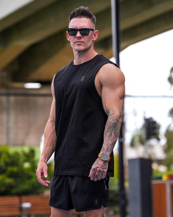 Active Sleeveless - Splatter - Black 5" Shorts / Board shorts Tucann 