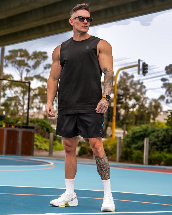 Active Sleeveless - Splatter - Blue 5" Shorts / Board shorts Tucann 