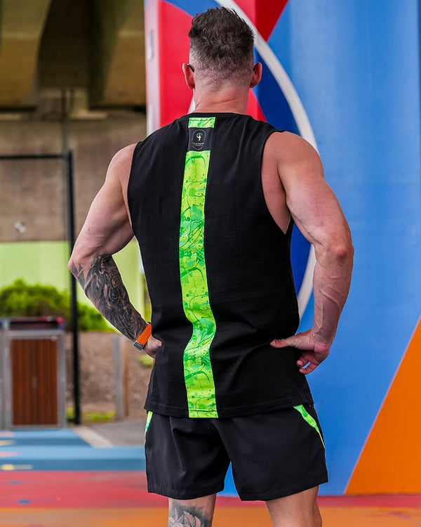 Active Sleeveless - Splatter - Lime 5" Shorts / Board shorts Tucann 