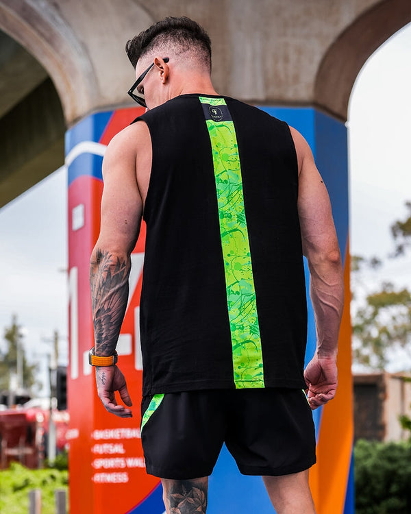 Active Sleeveless - Splatter - Lime 5" Shorts / Board shorts Tucann 