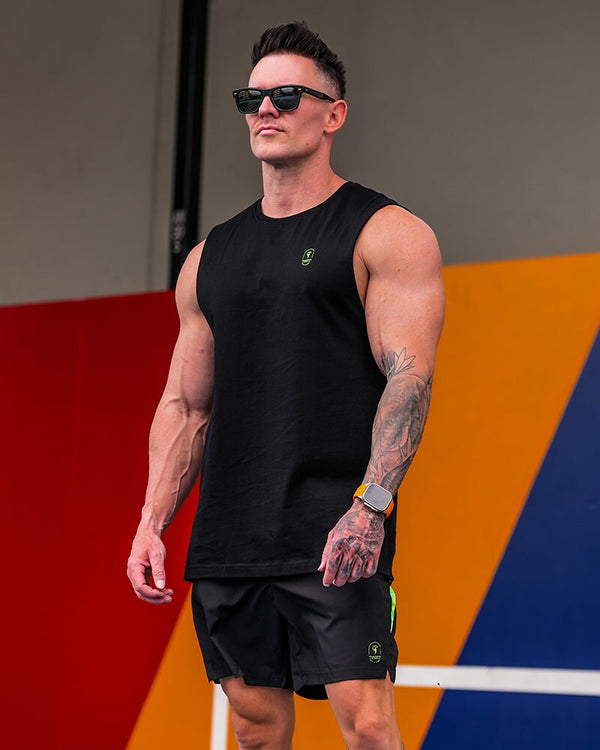 Active Sleeveless - Splatter - Lime 5" Shorts / Board shorts Tucann 