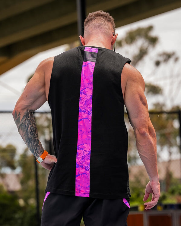 Active Sleeveless - Splatter - Purple 5" Shorts / Board shorts Tucann 