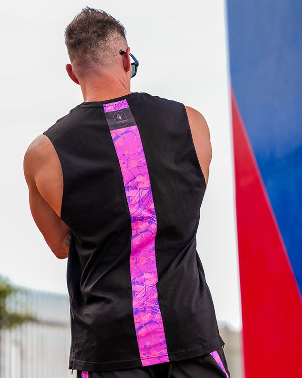 Active Sleeveless - Splatter - Purple 5" Shorts / Board shorts Tucann 