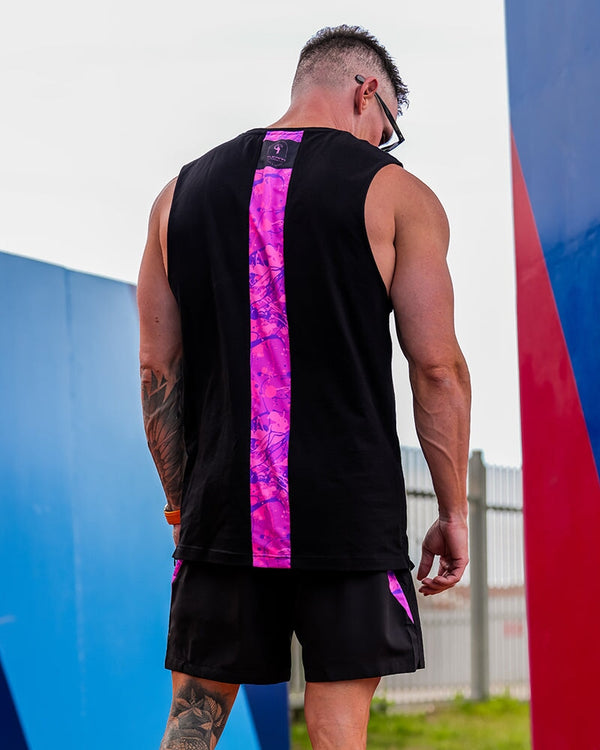 Active Sleeveless - Splatter - Purple 5" Shorts / Board shorts Tucann 