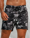 Black Splatter White - 5" Swim Trunks Tucann 