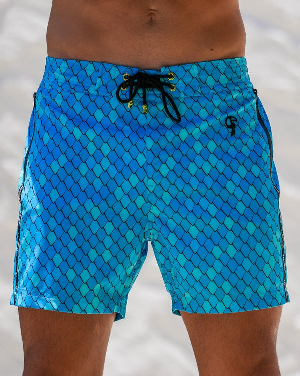 Dragon Scale - Blue 5" Shorts / Board shorts Tucann 