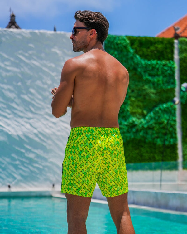 Dragon Scale - Lime 5" Shorts / Board shorts Tucann 
