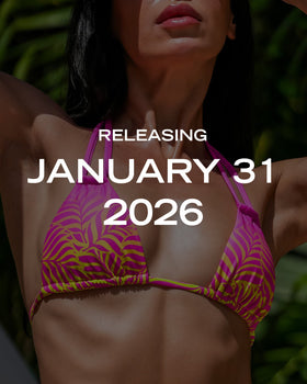 Faded Leaf Bikini Top - Fuchia Tucann 