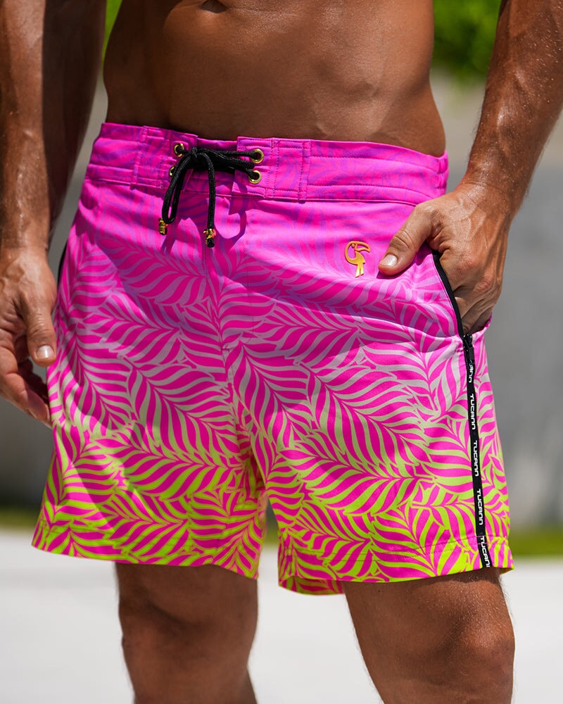 Faded Leaf - Fuchsia 5'' Shorts / Board shorts Tucann 