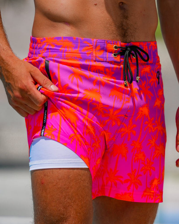 Faded Palm - Crimson 5'' Shorts / Board shorts Tucann 
