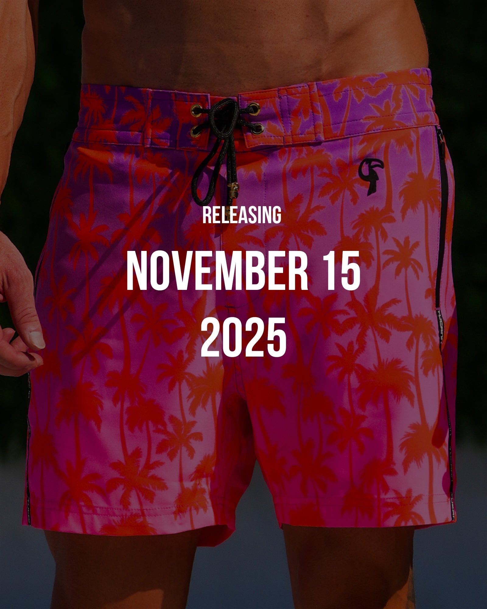 Faded Palm - Crimson 5'' Shorts / Board shorts Tucann 