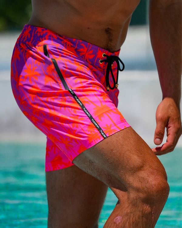 Faded Palm - Crimson 5'' Shorts / Board shorts Tucann 