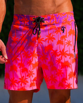 Faded Palm - Crimson 5'' Shorts / Board shorts Tucann 