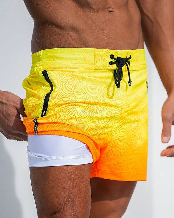 Faded Waves Sunset - 3" Shorts / Board shorts Tucann America 