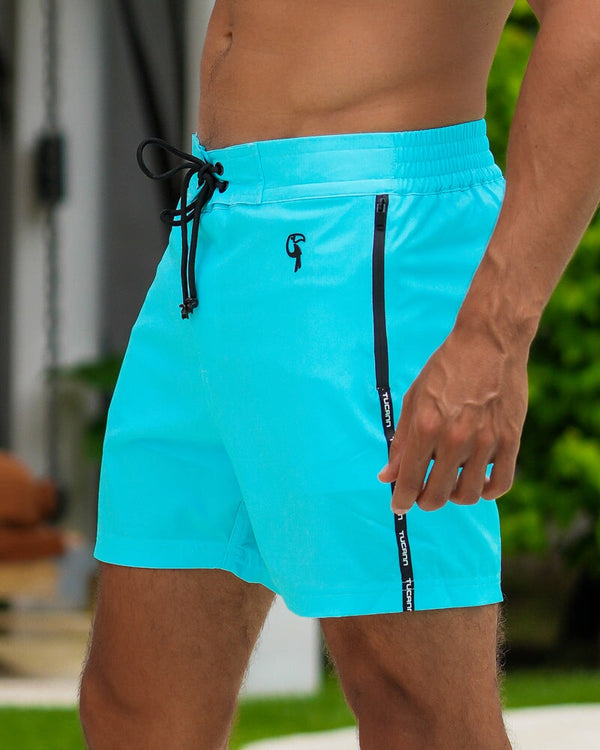 Fluro Aqua - 5" Swim Trunks Tucann 