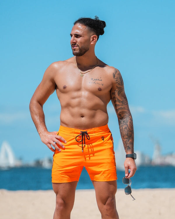 Fluro Orange Swim Trunks V2 - 5" Swim Trunks Tucann 