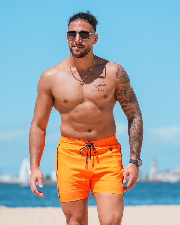 Fluro Orange Swim Trunks V2 - 5" Swim Trunks Tucann 