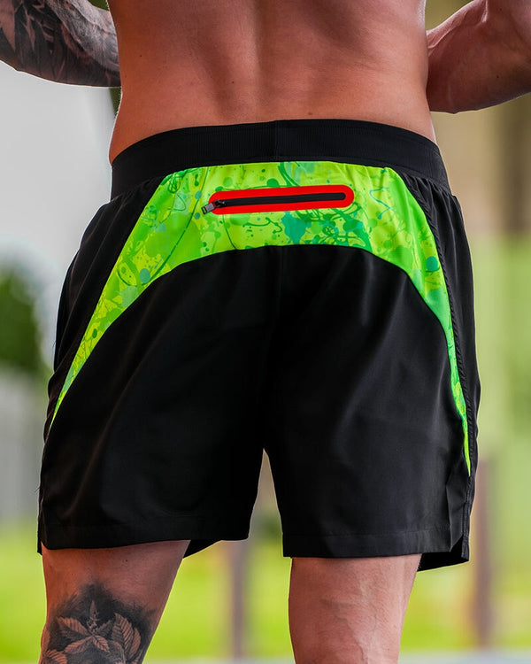 Hybrid Active Shorts Splatter - Fluro 5" Tucann 