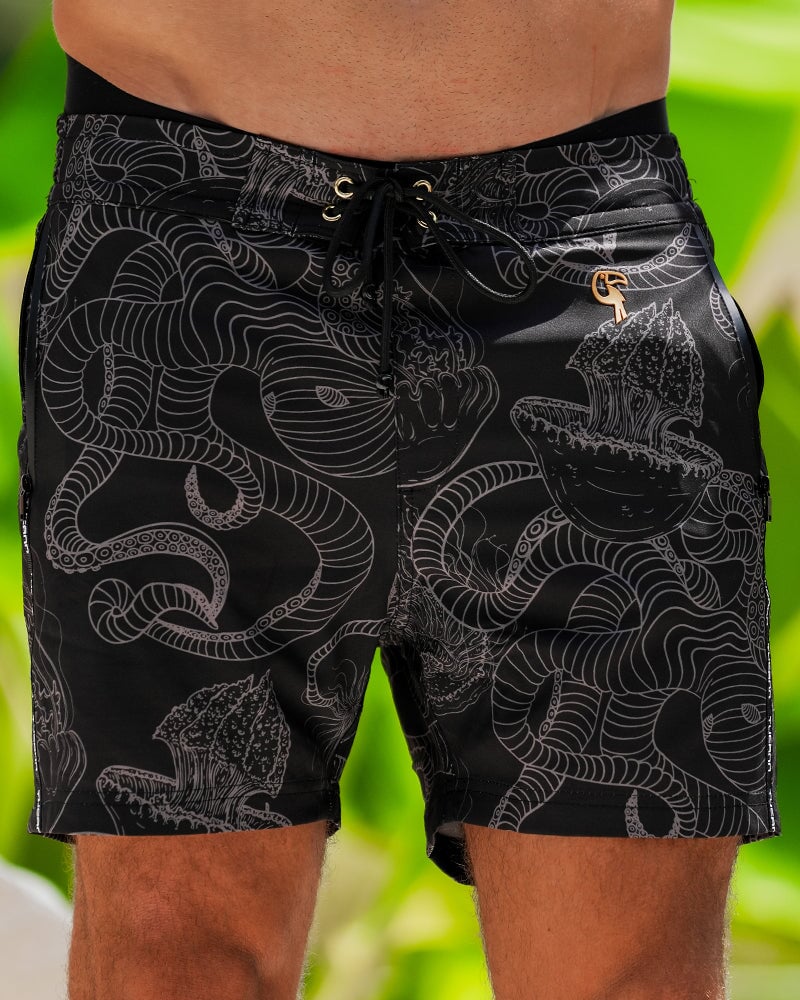 Jelly-Ink Black Swim Trunks 5