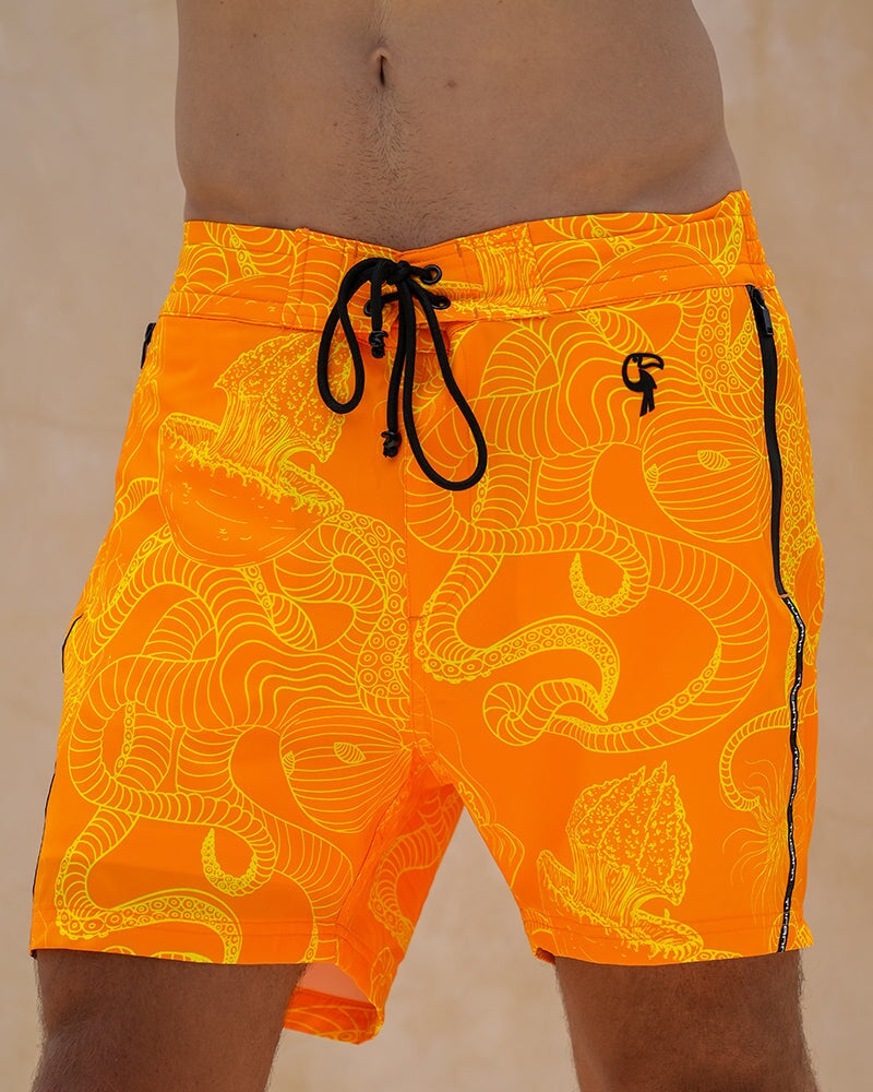 Jelly-Ink Orange Swim Trunks 5" Swim Trunks Tucann 
