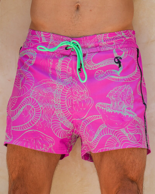Jelly-Ink Swim Trunks Purple - 3" Swim Trunks Tucann 
