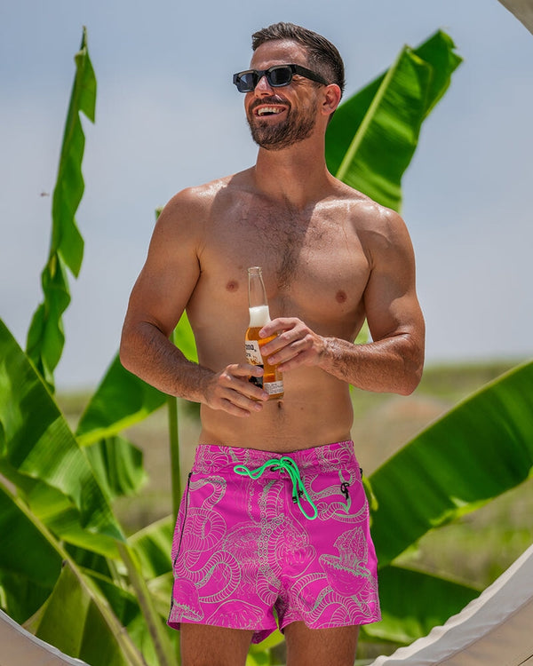 Jelly-Ink Swim Trunks Purple - 3" Swim Trunks Tucann 
