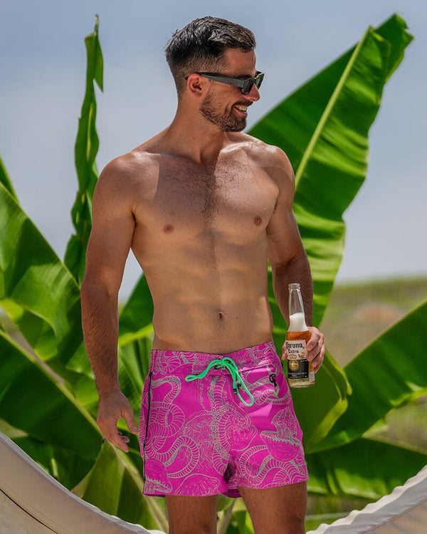 Jelly-Ink Swim Trunks Purple - 3" Swim Trunks Tucann 